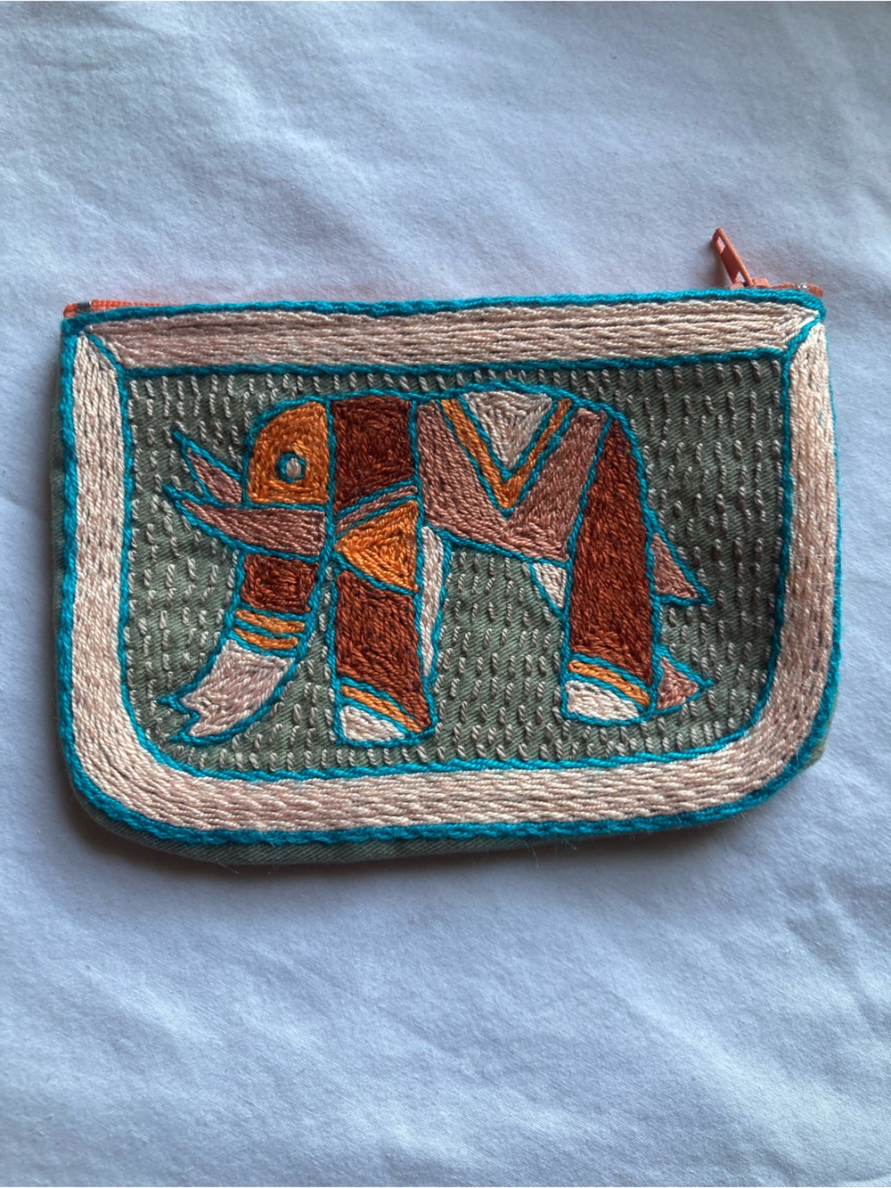 Embroidered Elephant Zip Pouch - Picture 8 of 9